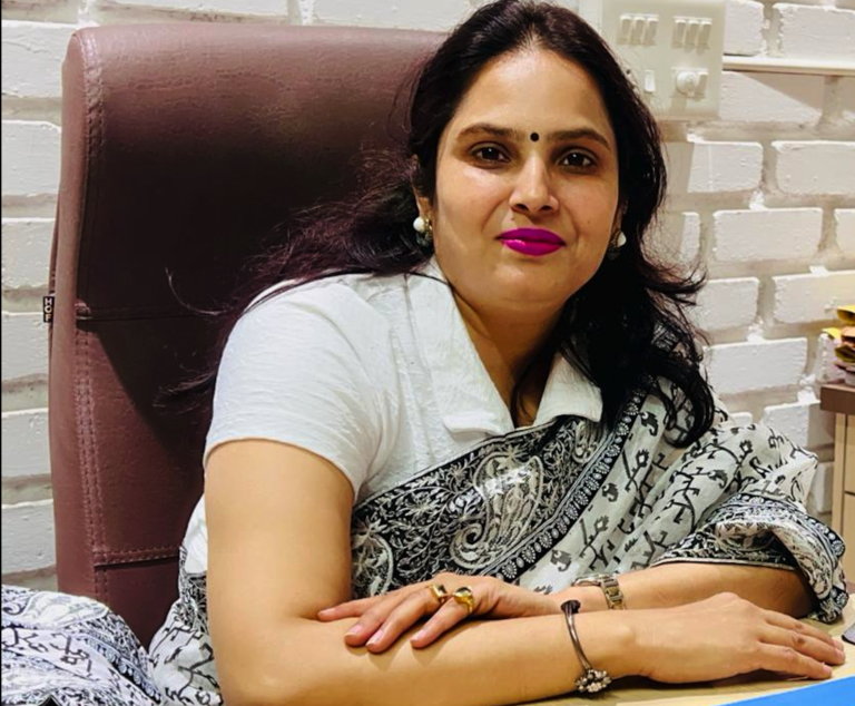 Mrs. Pushpa Anchalia, the principal of Step by Step High School honored with Inspiring Education Hero Award for Exceptional Contribution to the Education Sector