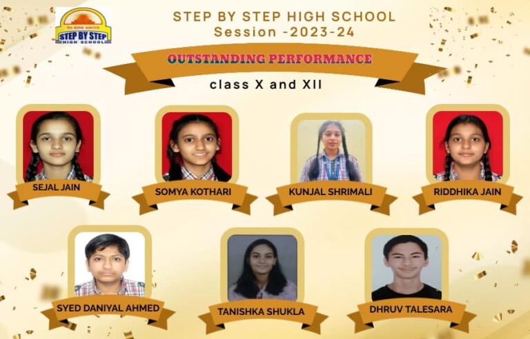 Step by Step High School Achieves Outstanding Results in CBSE Board Exams: Sejal Jain and Saumya Kothari Shine as Toppers with 96%​