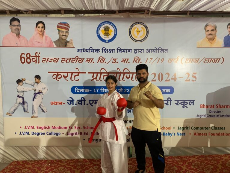 Kunjal Shrimali of Step by Step High School Strikes Gold at 68th RBSE State Karate Championship